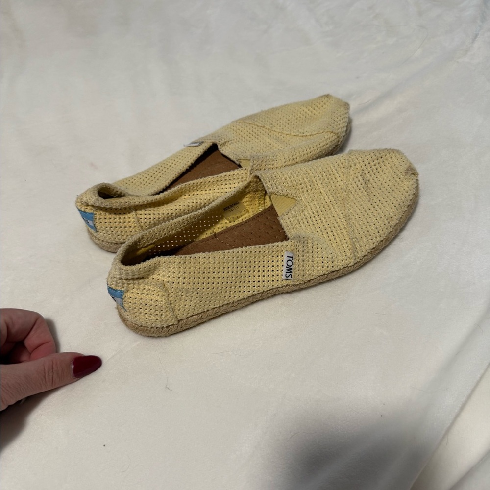 TOMS Light Yellow Perforated Slip-Ons